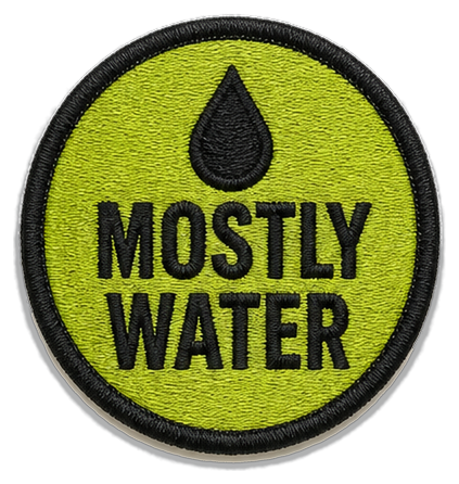 Mostly water — an embroidered patch