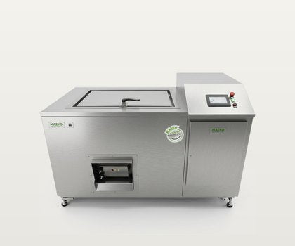 the LQ100, an OUTFLOW digester, a low stainless unit with a control panel
